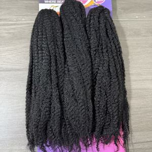 Offre Spéciale – Mèches Synthétiques Afro Kinky Marley en Vrac, Douces et Volumineuses, 18 pouces, 3x MHALI Braid <span class=keywords><strong>Meche</strong></span>, pour Crochet et Torsades Marley – Vente en Gros - Product Image 4