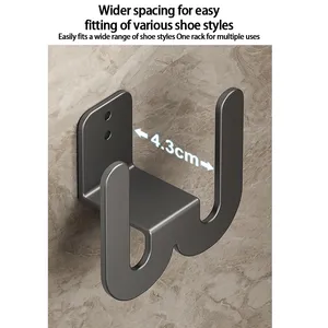 <strong>Wall</strong> <strong>Mounted</strong> <strong>Shoe</strong> Rack Slipper <strong>Storage</strong> Organizer Hanger Multifunctional Non Perforated <strong>Storage</strong> Hook Door Slipper Hanger - Product Image 5