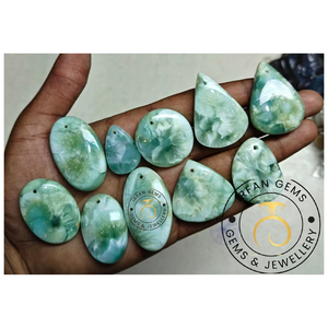 Magnifiques cristaux de gemmes d'hémimorphite verte en vrac, pierres plates, cabochons d'hémimorphite, lot en gros, meilleur prix, pierre semi-précieuse - Product Image 5