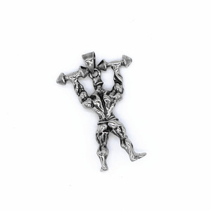 Yunnique – pendentif élégant en forme d'haltère, en argent tibétain, collier unisexe, design à pointes géométriques, GZP0654 - Product Image 2