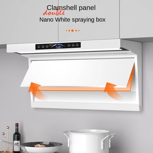 White 7-shape 900mm Range <b>Hood</b> Smart Smoke <b>Extractor</b> <b>Hood</b> Cooker Chimney Exhaust Range <b>Hood</b> for Kitchen - Product Image 3