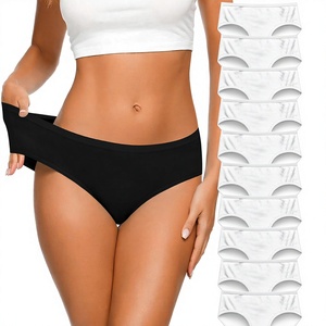 Lot de 10 culottes bikini noires taille basse pour femme, sans couture, extensibles - Product Image 3