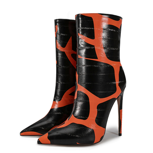 Botines Cortos de Tacón Alto con Punta en Pico y Cierre Lateral para Mujer, Estilo Sexy y Artístico - Product Image 6