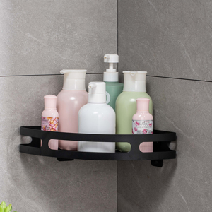 Estante de Baño de <span class=keywords><strong>Metal</strong></span> Moderno de Una Sola Capa, Triangular, para Montar en la Pared, Diseño Sin Perforaciones, Multifuncional, Almacenamiento Eficiente para Ducha - Product Image 3