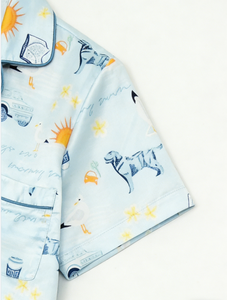 Pijamas de Satén para Bebés Niños 2026, Conjunto de Pijama de Manga Corta para Niños, Ropa de Dormir para Niños Pequeños, Vamos a Nadar por la Mañana - Product Image 5