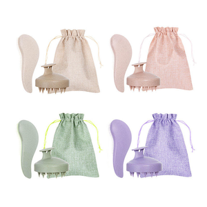 ชุดแปรงนวดหนังศีรษะจากฟางข้าวสาลี 3 ชิ้น/ชุด สำหรับนวดผม แปรงสระผม หวีแปรงผม ช่วยสางผมไม่พันกัน ใช้ได้กับผมเปียก <span class=keywords><strong>ผม</strong></span>แห้ง และผมหยิก - Product Image 4