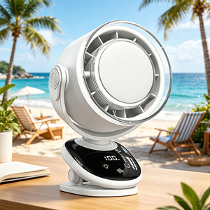 90° Auto Oscillating Portable <b>Fan</b> With Lighting Desktop Clip-On Small High Speed Silent Summer Cooling Gift - Product Image 1