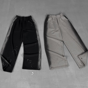 Pantalon droit vintage personnalisé de haute qualité 430G avec logo peint par pulvérisation pour l'automne-hiver (vente en gros) - Product Image 4