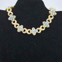 Perhiasan Fashion Terbaru, Kalung Rantai Cuban Infinity Berlapis Logam, Motif Bunga Marquise, Gaya Hip Hop, untuk Pria & Wanita