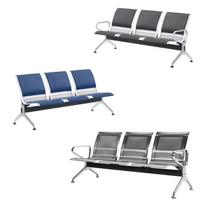 Sillas de espera Ausnutria JH2812SS de acero inoxidable con asientos en fila y pasamanos para uso público en aeropuertos, estaciones y hospitales. - Product Image 1