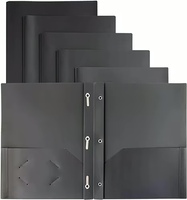 Lot de 6 dossiers en plastique avec pochettes, dossiers de documents avec emplacement pour cartes de visite, 2 pochettes, fournitures de rentrée scolaire pour le bureau