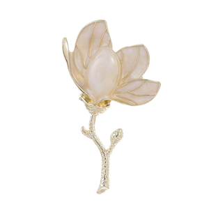 Broche de Aleación de Zinc Chapado en Oro de Alta Calidad con Diseño Retro de Orquídea de Jade <span class=keywords><strong>Blanco</strong></span>, Estilo Palacio, Regalo de <span class=keywords><strong>Boda</strong></span> para Mujer, Joyería con Pedrería - Product Image 5