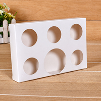 Boîte en papier blanc écologique avec logo personnalisé KM, insert multi-trous, emballage pour pâtisserie, boîte pour cupcakes, emballage cadeau