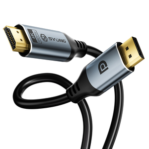 Cable SYONG <span class=keywords><strong>DisplayPort</strong></span> a HDMI de 6 Pies (4K60Hz, 1440P/2K120Hz) Unidireccional Display Port <span class=keywords><strong>1.2</strong></span> a HDMI 2.0 con Cable Trenzado para Computadoras de Escritorio - Product Image 1