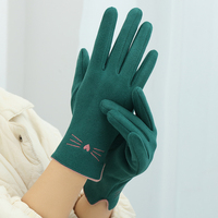 Gants d'hiver vintage pour femmes, couleur unie, doigts sensibles au toucher, thermiques, légers, pour le shopping et la marche