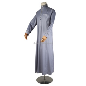 Vestido árabe musulmán con puño de verano Kaftan Jubah Abaya Jalabya étnico <span class=keywords><strong>Alharamain</strong></span> Lelaki Thobe Kandora ropa islámica para hombre - Product Image 3