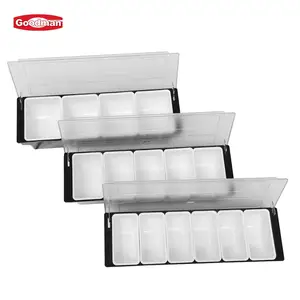 3/4/5/6 khoang trong suốt PC Ice làm mát bằng thanh snack trái cây Caddy gia vị container hộp ướp lạnh trang trí khay với nắp