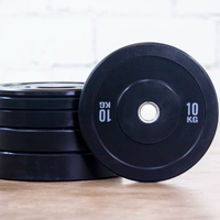 Disques de musculation noirs en caoutchouc, noyau en fonte massif, anneau en acier durable à bride, disques de barre Ivanko, écologiques