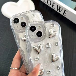 Custodia cellulare in argento di lusso 3D Love Heart Cover per telefono alla moda TPU Shell custodia Mobile per <span class=keywords><strong>iPhone</strong></span> 15 16 pro <span class=keywords><strong>max</strong></span> 14 13 12 11 Pro <span class=keywords><strong>XS</strong></span> <span class=keywords><strong>Max</strong></span> - Product Image 2