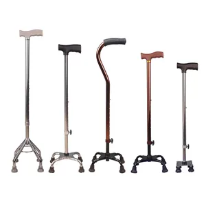 4 Legged Crutches Elderly Walking Stick Retractable Portable Walking Stick Quad Four Legs Crutch