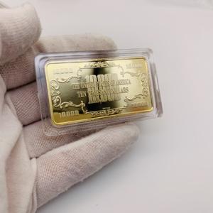 Demir Altın Kaplama Amerikan Başkanlık Meydanı On Bin Dolarlık Banknot Metal Bar - Product Image 3