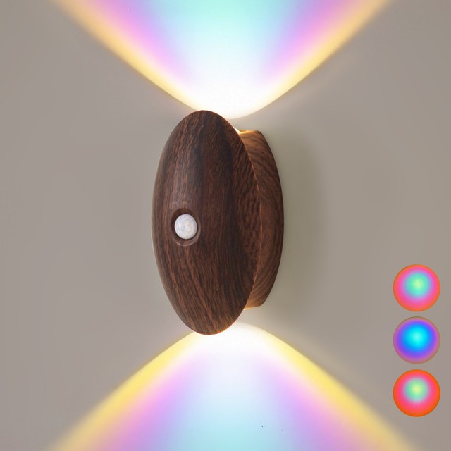 2025 New Bedroom Off-White Home Decor ABS Motion Sensor Night Light Auto On/Off LED Human Induction Wall Lamp