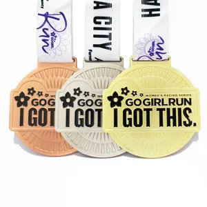 Medaglia produttore wholesale 3D metal Award gold triathlon marathon running sports Medal trofei e medaglie personalizzati