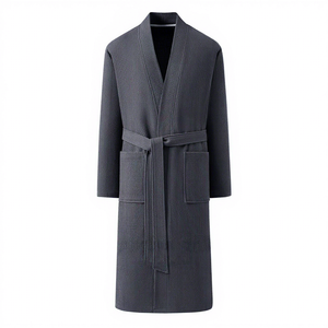 Nouvelle arrivée 2026 Peignoir en tissu gaufré 100% coton - Robe longue de type cardigan pour hommes et femmes, idéal pour les hôtels et les chambres d'hôtes - Product Image 2