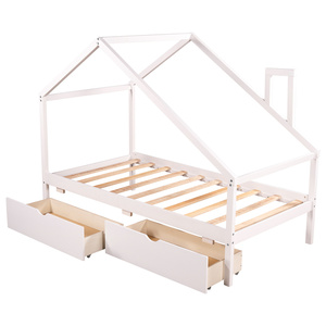 Soggiorno lettino per bambini in legno massello con <span class=keywords><strong>due</strong></span> cassetti estraibili letto da <span class=keywords><strong>terra</strong></span> Montessori - Product Image 6