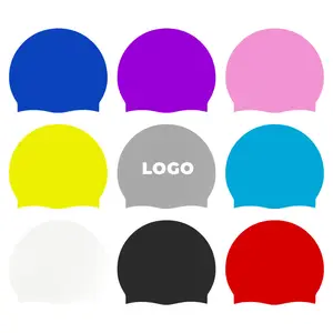 새로운 스타일 혼합 색상 성인/어린이 수영 모자 다채로운 그라데이션 컬러 실리콘 수영 모자