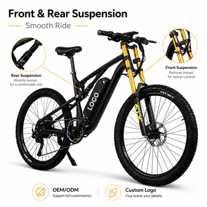 Bicicleta eléctrica de montaña de larga distancia, 27.5 pulgadas, 750W, 48V, 20Ah, alcance de 80 km, aleación de aluminio. - Product Image 1