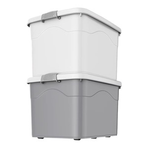 Caja de almacenamiento de plástico rectangular de gran capacidad con ruedas para ropa, libros, juguetes, organizador para el hogar, ecológico - Product Image 5