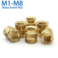 Insert Nut Kuningan Double Twill Knurled Embedded Molding Injection Insert untuk Printer 3D, Insert Nut Kuningan Knurled
