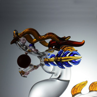 Bouteille de whisky en verre vide en forme de dragon de 750 ml, personnalisable, avec bouchon