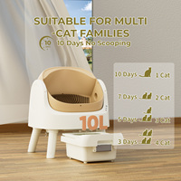 PetPivot AS11 Bac à litière automatique pour chat, fonctionnement par bouton, installation facile, faible courbe d'apprentissage, nettoyage facile, fournitures pour animaux de compagnie, toilette pour chat