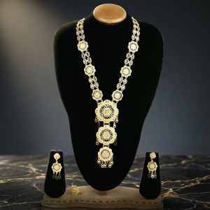 Wholesale 14K 18K 24K Gold Plated Fashion <b>Necklaces</b> Traditional <b>Long</b> Jewelry Set Gold Filled Floral Design <b>Long</b> Jewelry Set - Product Image 2