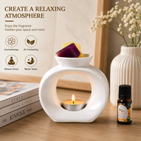 Pembakar Lilin Keramik Putih Nordik, Pembakar Minyak Esensial, Diffuser Aroma Lilin Teh, Penghangat Aroma, Dekorasi Rumah, Hadiah OEM