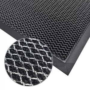 Tapis d'entrée moderne en polyester à rayures, durable, avec maille élastique antidérapante, pour éliminer la poussière et le boue. - Product Image 2