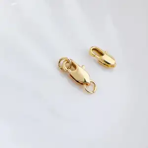 New spring buckle brass lobster 14k gold plated clasp DIY jewelry findings 1531171