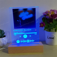 Support en bois, plaque acrylique avec code Spotify, photo de chanson, album musical, plaque personnalisée Spotify, lumière de nuit 3D personnalisée