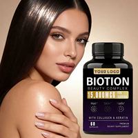 Capsules de biotine, complément vitaminique pour la croissance des cheveux et des ongles, force maximale, complément beauté, 60 capsules par flacon, en vente privée