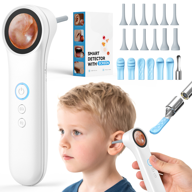 Portable 4 in 1 4X 1080P Smart Wifi Ear Cleaner Ear Camera With 1.28 Inch Screen for Whole Family Ear Care