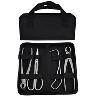 Kit d'outils pour bonsaï 4 en 1 en acier inoxydable, cisaille concave, sécateur bypass, outils de taille pour l'horticulture et le modelage de bonsaïs, avec étui de rangement