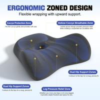 Coussin de siège en mousse à mémoire de forme pour fauteuil roulant, perforé pour soulager la pression, anti-escarres, pour personnes âgées, handicapées et récupération post-chirurgicale