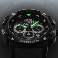 Montre à quartz TIMEARTX pour homme, verre traité, bracelet en silicone, chronographe résistant à l'eau, trois aiguilles, six aiguilles, affichage de la date TA-4410