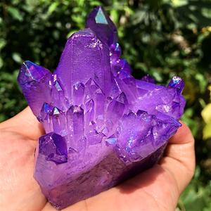 Cristales de Cristal Morado Teñidos Ecológicos de Alta Calidad, Venta al por Mayor, Forma Irregular, para Meditación y Decoración del Hogar - Product Image 2