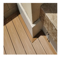 Dalles de terrasse extérieures modernes en composite bois-plastique, étanches, aspect teck brossé, co-extrusion, pour jardin et terrasse