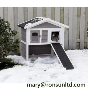 <strong>Garden</strong> <strong>Cat</strong> Shelter Outdoor with <strong>Run</strong>, Large Solid Wood <strong>Cat</strong> House with Escape Door, Waterproof Heavy Duty Feral <strong>Cat</strong> Kennel - Product Image 5