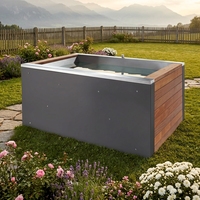 Bropool Bain à remous rectangulaire moderne pour hôtels, en acier inoxydable, capacité 400 L, écologique et facile à installer, idéal pour les spas