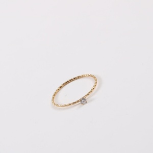 Minimalist Jewelry Stainless Steel <b>Thin</b> Finger <b>Ring</b> Gold Plated Diamond Charm Hoop <b>Ring</b> - Product Image 3